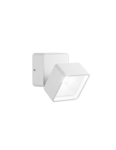 Ideal Lux Omega Ap Square Blanc 4000K, applique murale d'extérieur