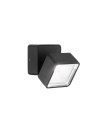 Ideal Lux Omega Ap Square Noir 4000K, applique murale d'extérieur