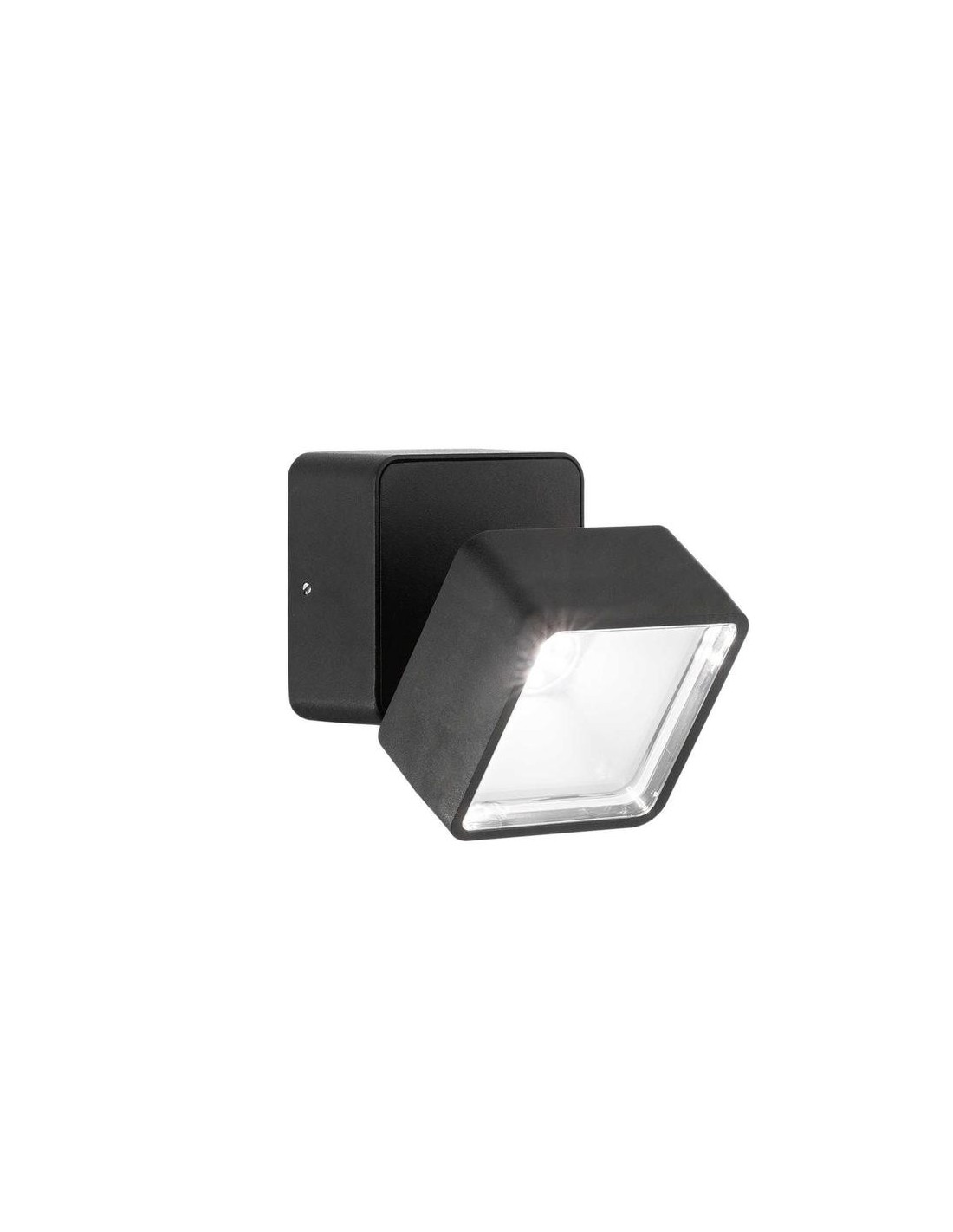 Ideal Lux Omega Ap Square Noir 4000K, applique murale d'extérieur