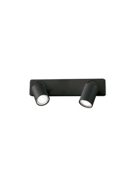 Ideal Lux Rudy Ap2 Round Nero lampada da parete