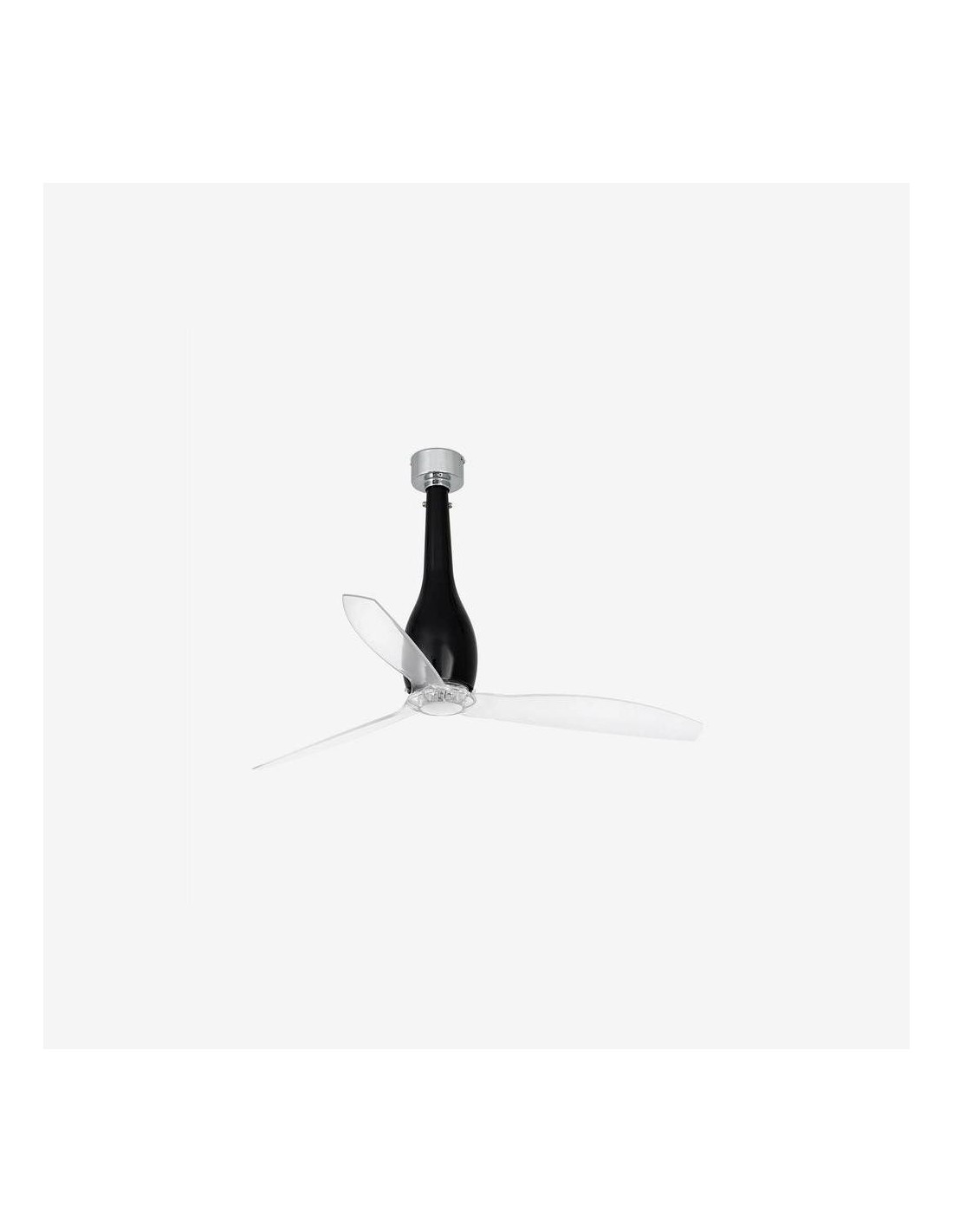 Faro Eterfan m ventilatore nero brillante/trasparente dc senza luce colore nero lucido