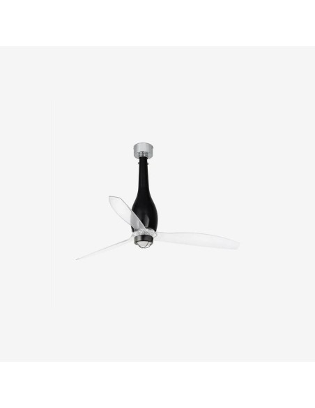 Faro Eterfan m led ventilatore nero brillante/trasparente dc con luce colore nero lucido
