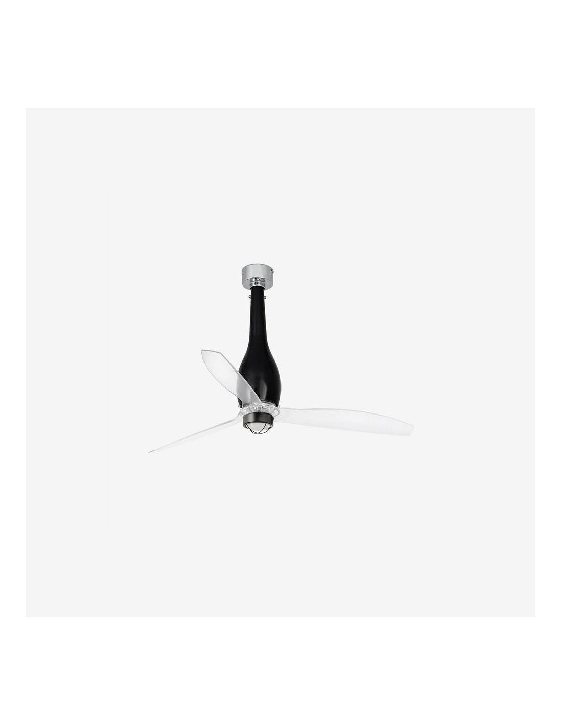 Faro Eterfan m led ventilatore nero brillante/trasparente dc con luce colore nero lucido
