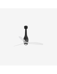 Faro Eterfan m led ventilatore nero opaco/trasparente dc con luce colore nero opaco