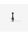 Faro Eterfan m led ventilatore nero opaco/trasparente dc con luce colore nero opaco