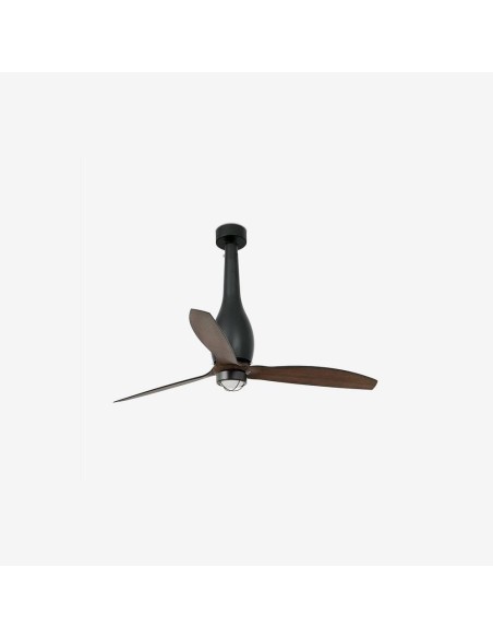Faro Eterfan m led ventilatore nero opaco/legno dc con luce colore nero opaco