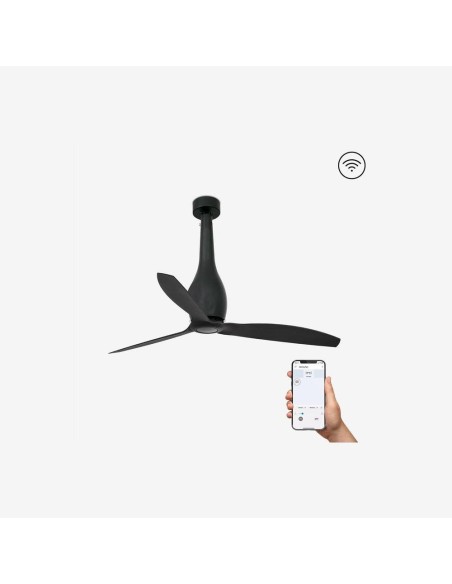Faro Eterfan m ventilatore nero opaco dc smart senza luce colore nero