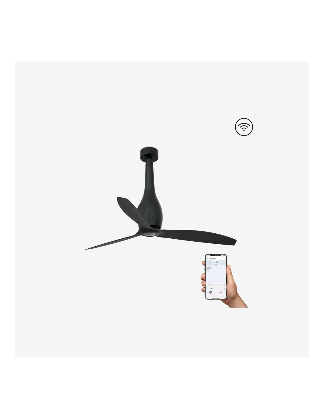 Faro Eterfan m ventilatore nero opaco dc smart senza luce colore nero