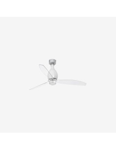 Faro Mini eterfan m led ventilatore bianco brillante/trasparente dc con luce colore bianco lucido