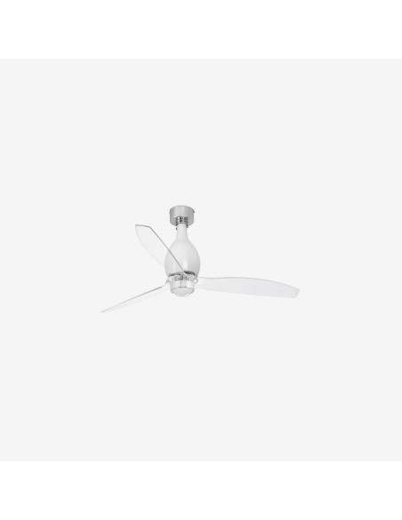 Faro Mini eterfan m led ventilatore bianco brillante/trasparente dc con luce colore bianco lucido
