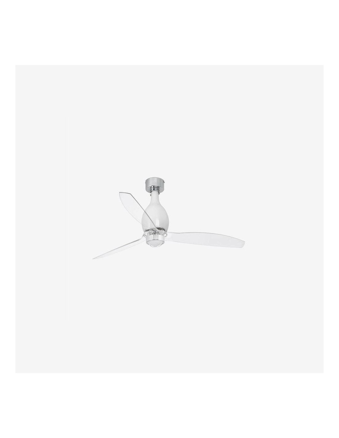 Faro Mini eterfan m led ventilatore bianco brillante/trasparente dc con luce colore bianco lucido
