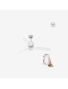Faro Mini eterfan m led ventilatore bianco brillante/trasparente dc smart con luce colore bianco lucido