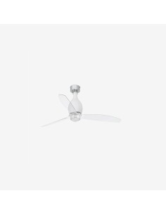 Faro Mini eterfan m led ventilatore bianco opaco/trasparente dc con luce colore bianco opaco