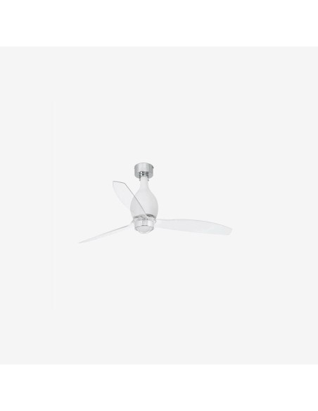 Faro Mini eterfan m led ventilatore bianco opaco/trasparente dc con luce colore bianco opaco