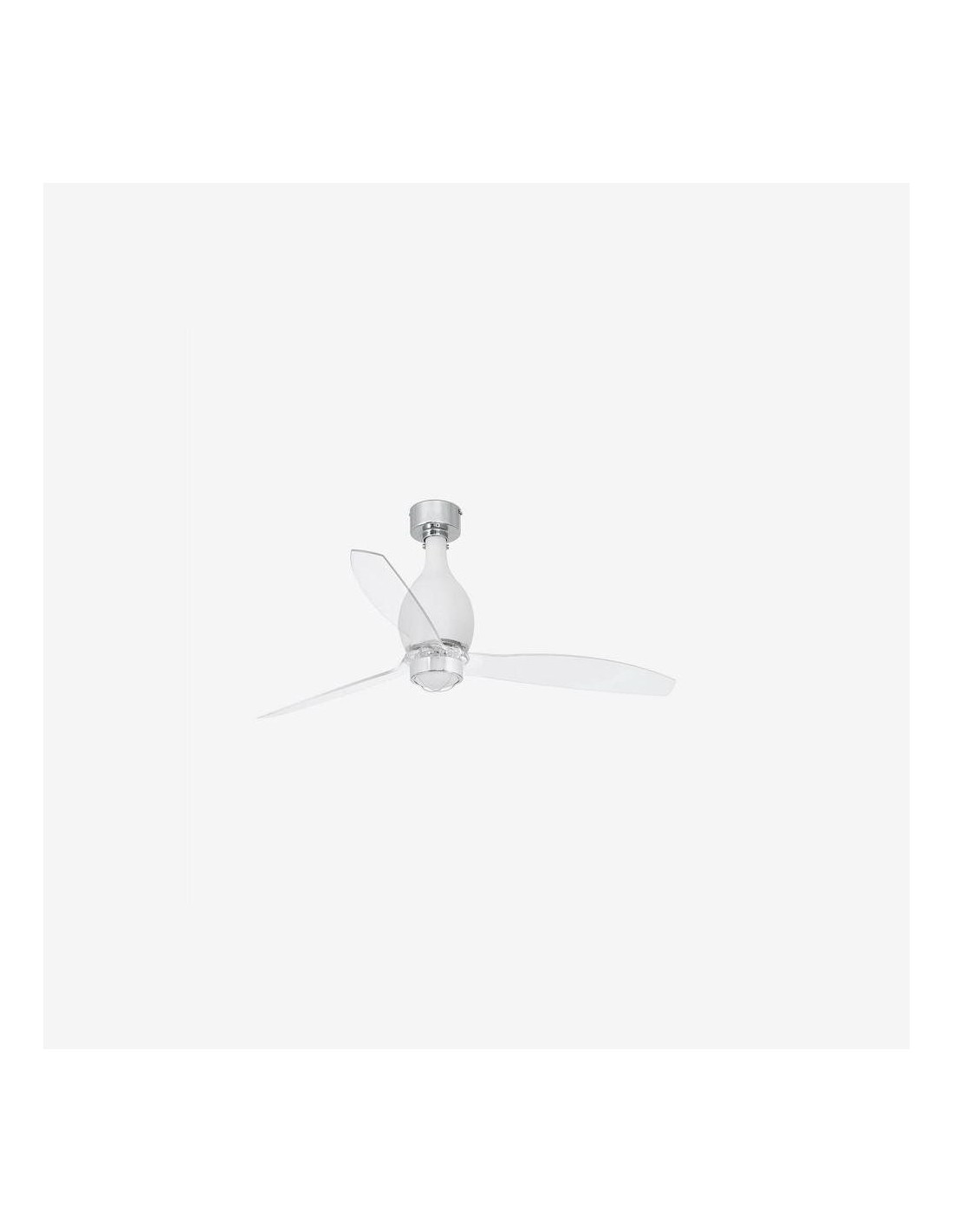 Faro Mini eterfan m led ventilatore bianco opaco/trasparente dc con luce colore bianco opaco