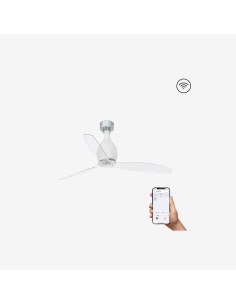 Faro Mini eterfan m ventilatore bianco opaco/trasparente dc smart senza luce colore bianco opaco
