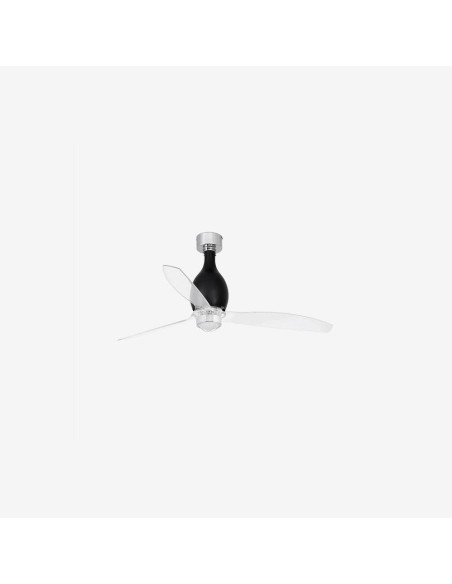 Faro Mini eterfan m led ventilatore nero brillante/trasparente dc con luce colore nero lucido