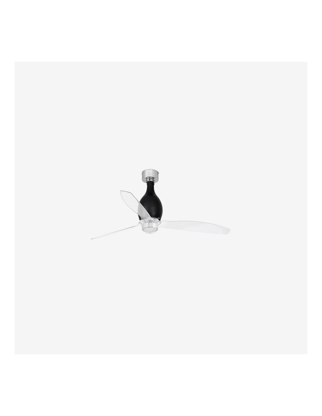 Faro Mini eterfan m led ventilatore nero brillante/trasparente dc con luce colore nero lucido