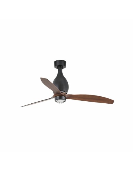 Faro Mini eterfan m led ventilatore nero opaco/legno dc con luce colore nero opaco
