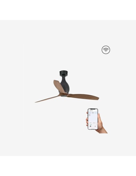 Faro Mini eterfan m ventilatore nero opaco/legno dc smart senza luce colore nero opaco