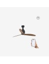 Faro Mini eterfan m ventilatore nero opaco/legno dc smart senza luce colore nero opaco