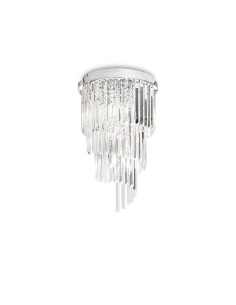 Ideal Lux Carlton Pl8 Chrome : plafonnier moderne