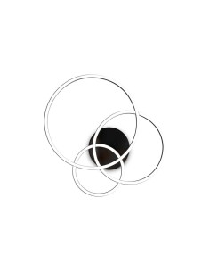 Ideal Lux Frame Pl Cerchio Nero, plafonnier LED