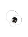 Ideal Lux Frame Pl Cerchio Nero, plafonnier LED