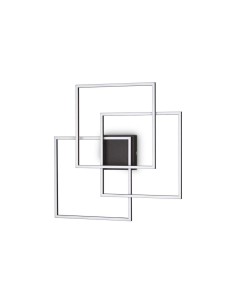 Ideal Lux Frame Pl Carré Noir, plafonnier LED
