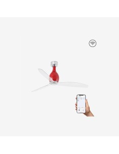 Faro Mini eterfan m ventilatore rosso brillante/trasparente dc smart senza luce colore rosso
