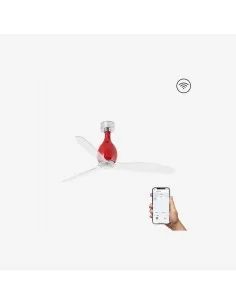 Faro Mini eterfan m ventilatore rosso brillante/trasparente dc smart senza luce colore rosso