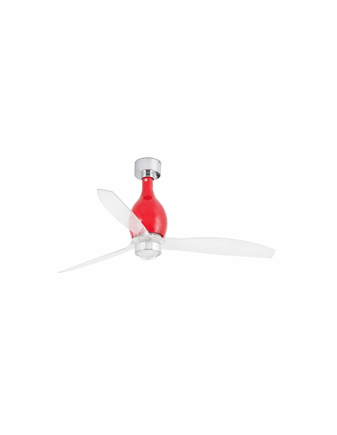 Faro Mini eterfan m led ventilatore rosso brillante/trasparente dc smart con luce colore rosso lucido