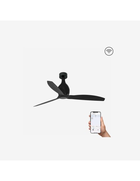Faro Mini eterfan m ventilatore da soffito nero opaco smart senza luce colore nero