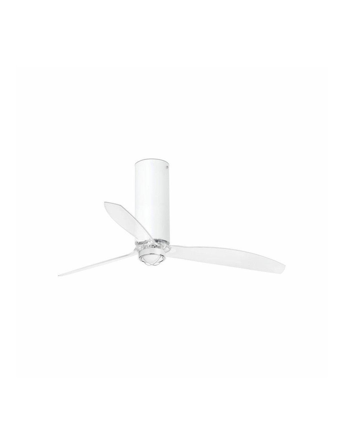 Faro Tube fan m led ventilatore bianco brillante/trasparente dc smart con luce colore bianco lucido
