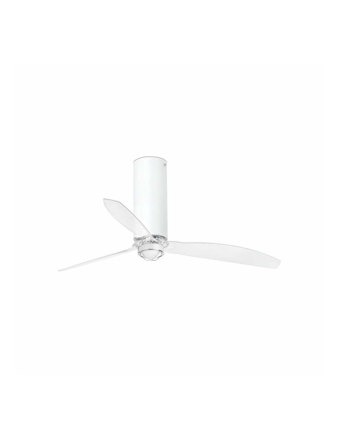 Faro Tube fan m led ventilatore bianco opaco/trasparente dc con luce colore bianco opaco