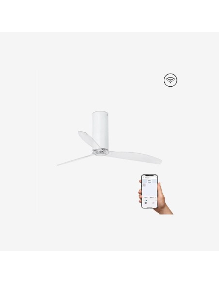 Faro Tube fan m ventilatore bianco opaco/trasparente dc smart senza luce colore bianco