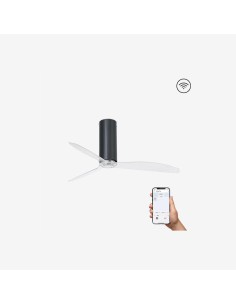 Faro Tube fan m ventilatore nero brillante/trasparente dc smart senza luce colore nero lucido