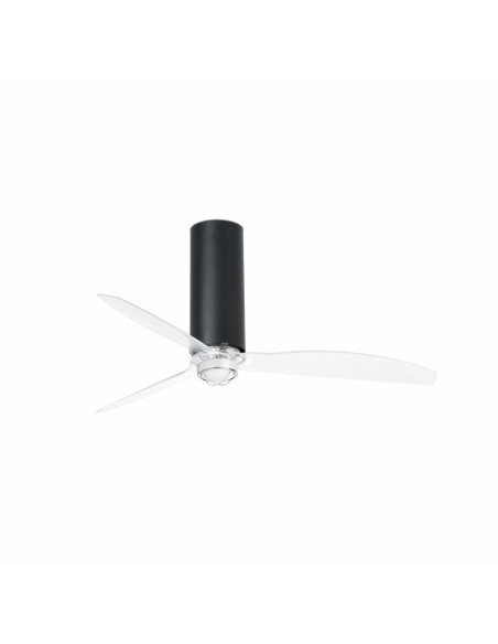 Faro Tube fan m led ventilatore nero opaco/transparente dc smart con luce colore nero opaco