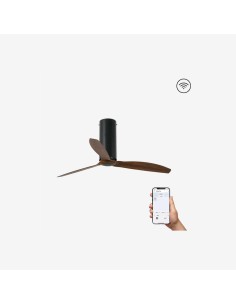 Faro Tube fan m ventilatore nero opaco/legno dc smart senza luce colore nero