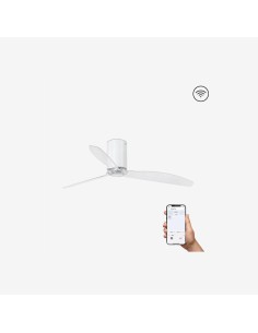 Faro Mini tube fan m ventilatore bianco brillante/trasparente dc smart senza luce colore bianco lucido
