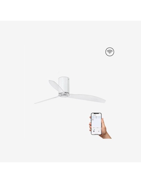 Faro Mini tube fan m ventilatore bianco brillante/trasparente dc smart senza luce colore bianco lucido