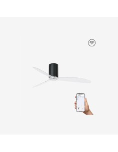 Faro Mini tube fan m ventilatore nero brillante/trasparente dc smart senza luce colore nero lucido