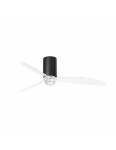 Faro Mini tube fan m led ventilatore nero brillante/trasparente dc smart con luce colore nero lucido