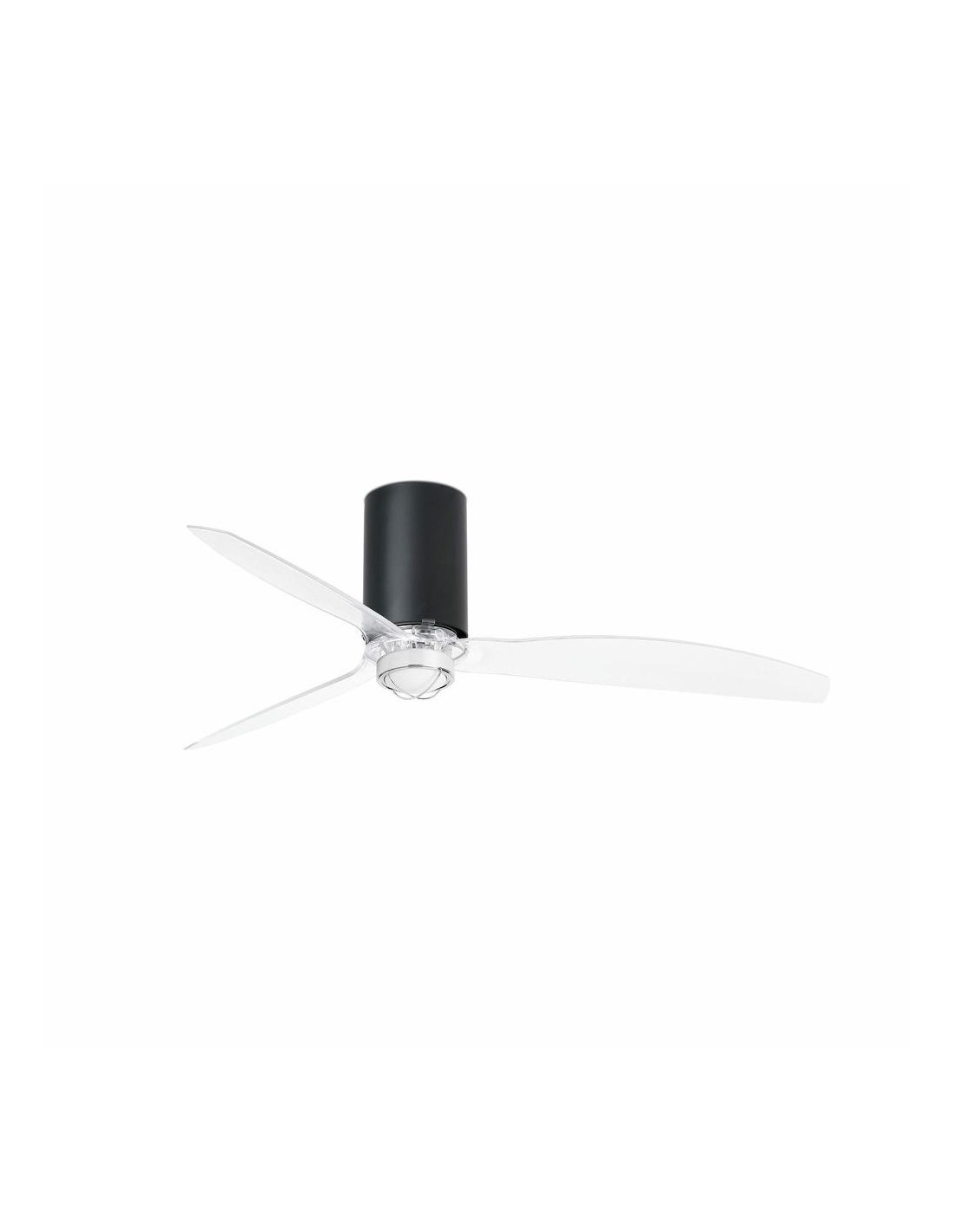 Faro Mini tube fan m led ventilatore nero opaco/trasparente dc smart con luce colore nero opaco