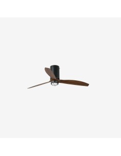 Faro Mini tube fan m led ventilatore nero opaco/legno dc con luce colore nero opaco