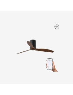 Faro Mini tube fan m ventilatore nero opaco/legno dc smart senza luce colore nero opaco