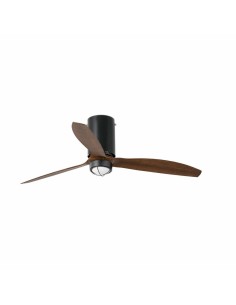 Faro Mini tube fan m led ventilatore nero opaco/legno dc smart con luce colore nero opaco