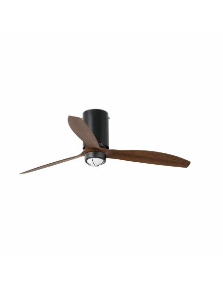 Faro Mini tube fan m led ventilatore nero opaco/legno dc smart con luce colore nero opaco