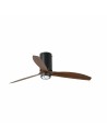 Faro Mini tube fan m led ventilatore nero opaco/legno dc smart con luce colore nero opaco