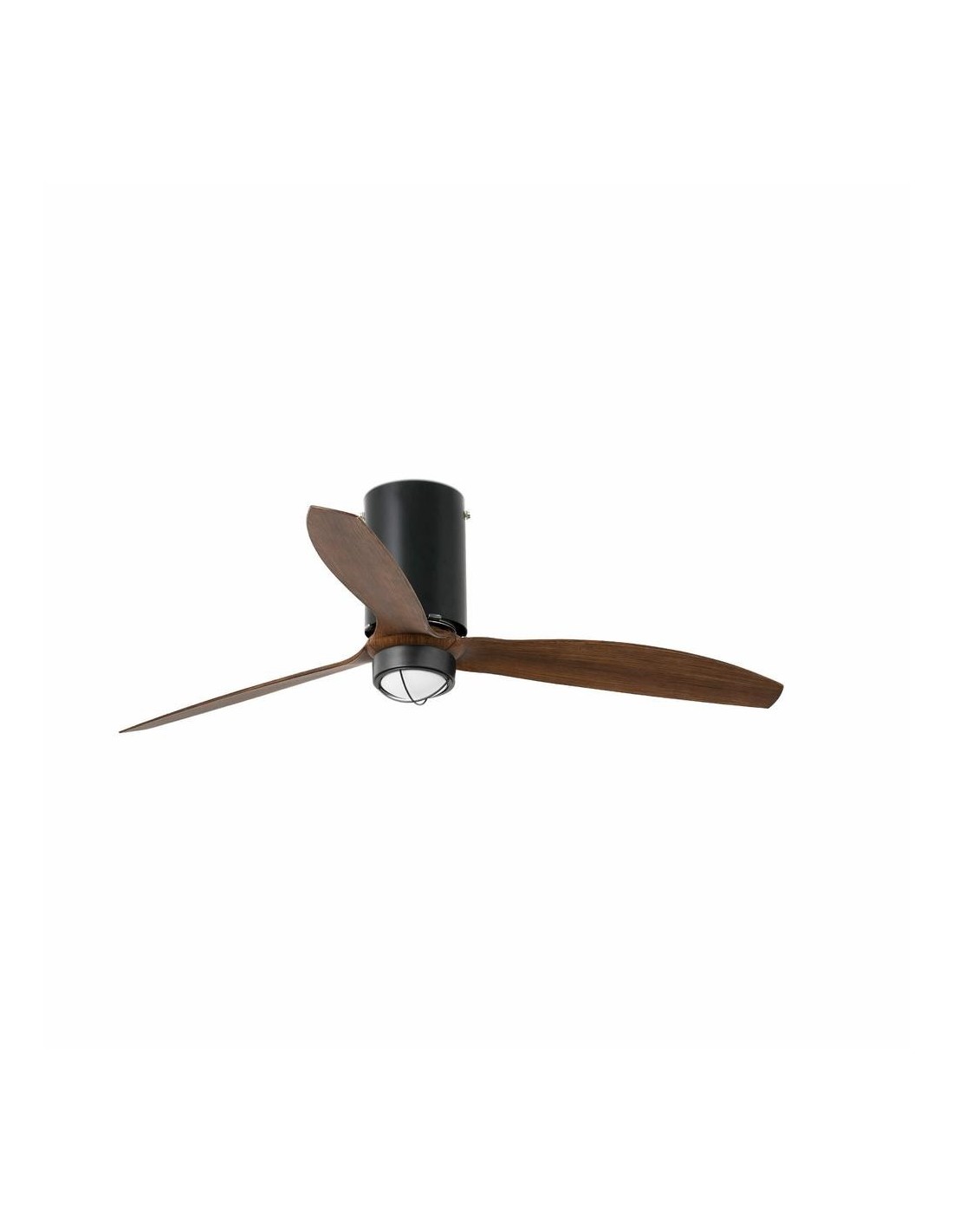 Faro Mini tube fan m led ventilatore nero opaco/legno dc smart con luce colore nero opaco